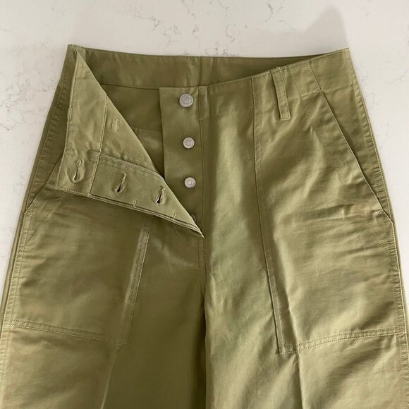 230000 Casual Neutral Hi Rise Wide Leg Cargo Pants Celerac Green Sz S - no tags - Picture 4 of 13